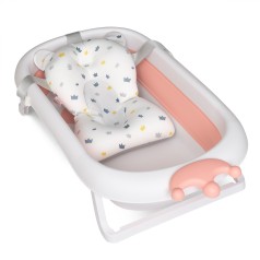 Ванночка детская, с вкладышем, силикон, складная, 84-50-23см, розовый 