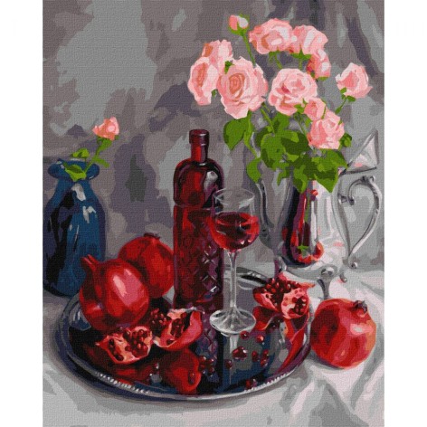 Картина за номерами "Гранатовий натюрморт", 40х50 см
