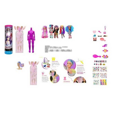 Кукла 25 см, кукла-сюрприз, шарнирные суставы, аксессуары, обувь, наклейки, в тубе 