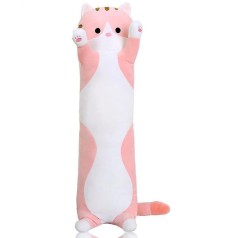 Плюшевый кот-объятий Батон, розовый, 70 см