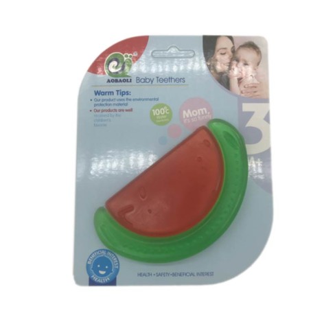 Погремушка-прорезыватель силикон с жидким наполнителем, на планш 16*11*1,5см 