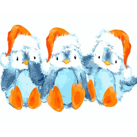 Набор для росписи по номерам Пингвины Strateg размером 40х50 см (GS1560)