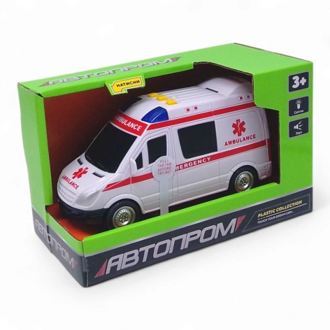 Машинка "Швидка допомога" із серії "Автопром", світло, звук