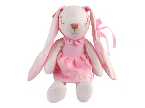 М'яка іграшка Веселкове дитинство "Зайченя" рожеве 32x19 см (11.10.01)