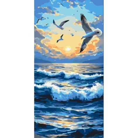 Картина по номерам "Полёт на волнах" 40*80 см