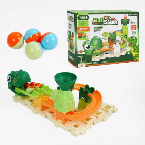 Конструктор 28 деталей, запускач динозавр, кульки, 3 варіанти складання, в кор.