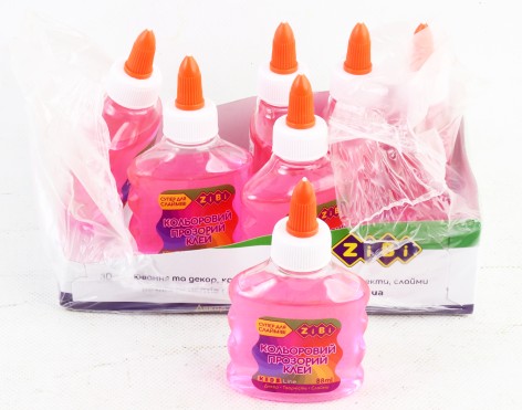УЦІНКА 30% Клей (для слаймів) рожевий прозорий на PVA-основі, 88 мл