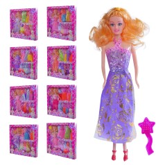 Кукла типа "Барби" 6 видов, 10 платьев в наборе, 32*33*5см