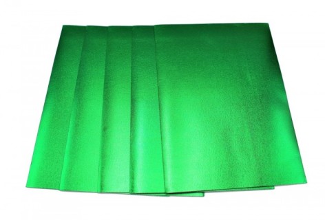 Цветная ЭВА пена из металлизированная (Фоамиран) А4, 21х29,7 см, 1,8 мм 5 листов, зеленый