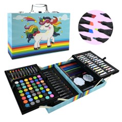 Набір для творчого малювання 126 предмета,крейда,акварельні фарби,фломастери, валіза 34*9*24см, 114 предметів - а не 126 