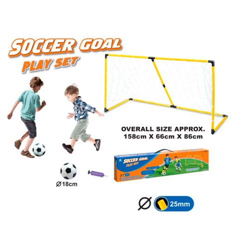 Футбольні ворота 158х66см висота 86см, насос, сітка, м'яч MR1379