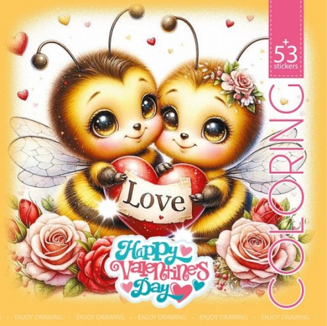 Раскраска 200х200мм,100г, 8лист.,4+4,книжное открытие,2 скобы диз.24166