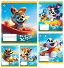 Тетрадь 12 л.клетка Твердая 41110 Счастливые друзья 25 шт. в уп. /600/, 5к.