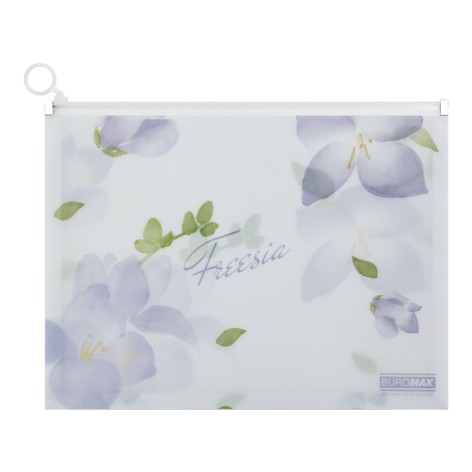 Папка-конверт на zip-блискавці ARABESKI, А4, непрозорий матовий, пластик, бузковий, ціна за 2 шт. //