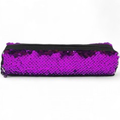 Пенал-косметичка ПАЕТКИ фиолетовый
