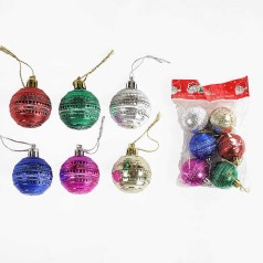 Ялинкові прикраси кульки 6 шт D=4 см