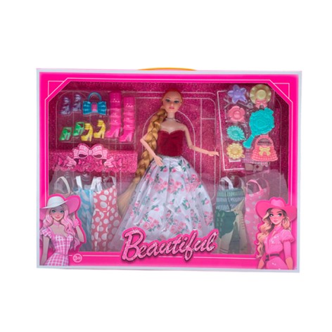 Лялька з вбранням 29,5см, шарнірні руки, плаття, взуття, аксесуари, в кор-ці, 42-32,5-5,5см 