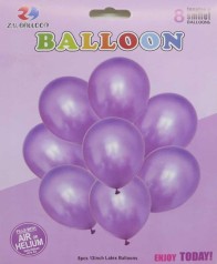 Набор воздушных латексных шаров 8шт.*30см, металлик фиолетов.(50*12)