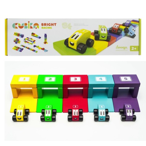 Деревянный конструктор Цветные гонки