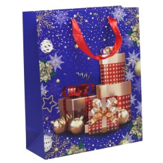 Пакет подарочный 32 х 26 см синий