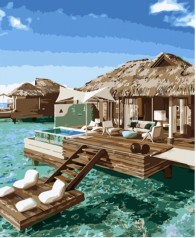 Набір для розпису по номерах Мальдіви Strateg розміром 40х50 см (HH086)