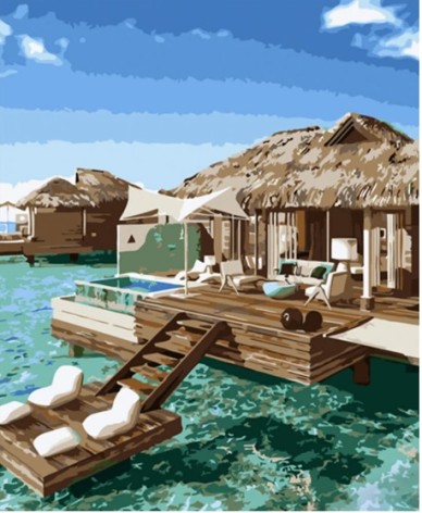 Набір для розпису по номерах Мальдіви Strateg розміром 40х50 см (HH086)