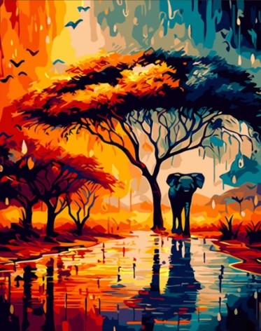 Набор для росписи по номерам Цвета Африки Strateg размером 30х40 см (SS6754)