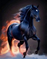 Набор для творчества алмазная картина Огненная лошадь Strateg размером 40х50 см (SK85981)