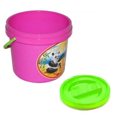 Відерце для піску дитяче з кришкою рожевий