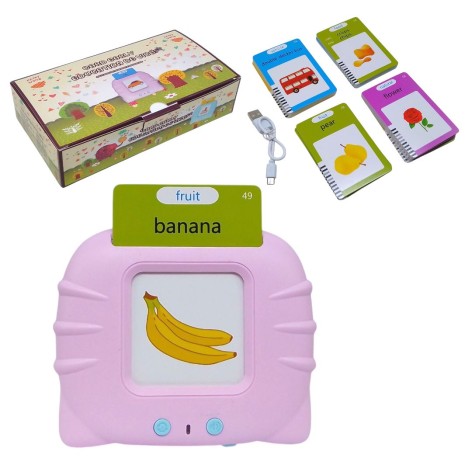Дитячі розвиваючі картки Монтессорі для вивчення англійської мови 224 слів (рожевий)