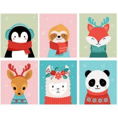 Набор для росписи по номерам Звери зимой Strateg размером 40х50 см (GS1563)