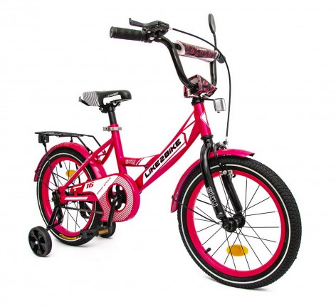 Велосипед детский 2-х колесный 16'' 211603 (1 шт) Like2bike Sky, розовый, рама сталь, со звонком, ручной тормоз, сборка 75%