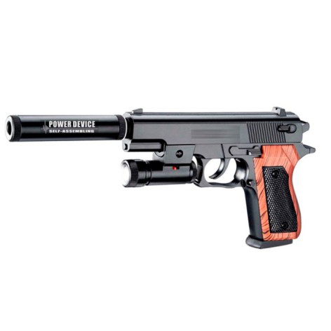 Пістолет 31см, пластикові кулі, світло, на бат(табл), у п/е 15,5-22-3см 