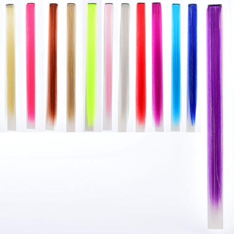 Аксесуар для волосся канекалон, 53см, на заколці, мікс кольору, у п/е, 4,5-59см, мікс /50/600/12шт