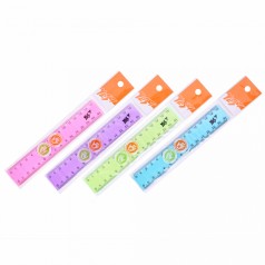 Лінійка YES 15 см кольорова, прозора, ціна за 12 шт.