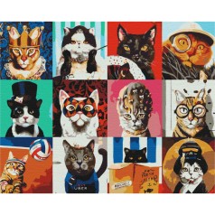 Картина за номерами: Кото-колаж 40*50 BS37980