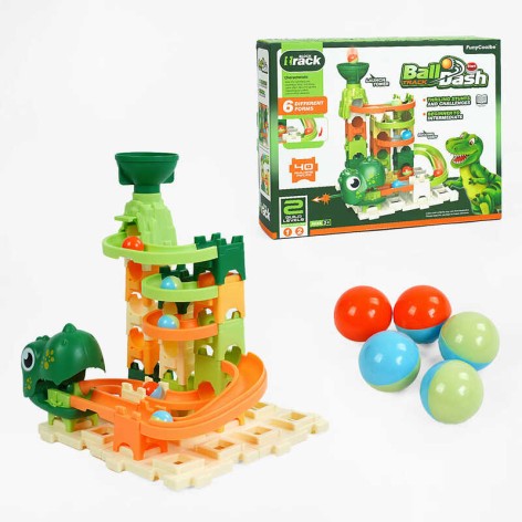 Конструктор 40 деталей, запускач динозавр, кульки, 6 варіантів складання, кор. 