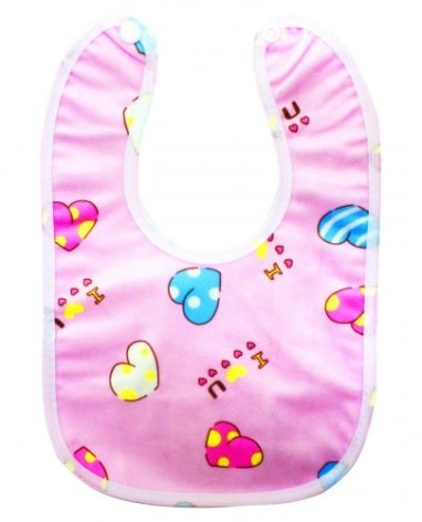 Слинявчик на кнопці "Слоніки", рожевий