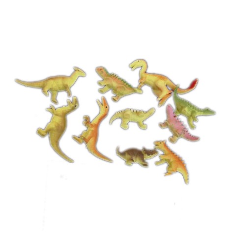 Тварини гумові 2 види динозавриків на планшетках, розмір виробу 7,5*8 см, 25*13 см