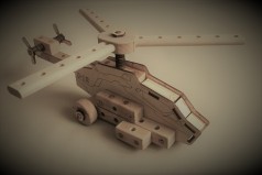 Конструктор деревянный "Вертолет" в собранном виде 40*18*16см