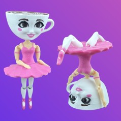 3D игрушка Балерина капучино 13см подвижная