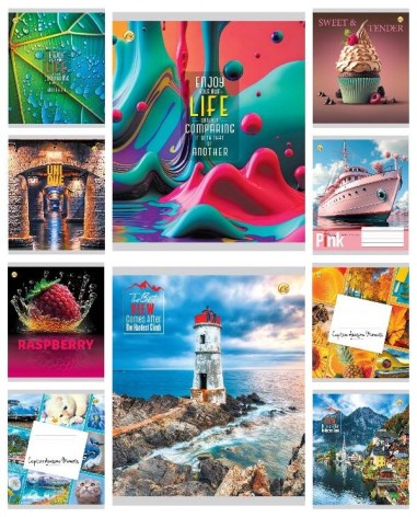 Тетрадь 48 арк.лінія Тверда 42506 МІКС 2, 10 шт. в уп. /200/, 10к.