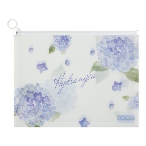 Папка-конверт на zip-блискавці ARABESKI, А4, непрозорий матовий, пластик, світло-синій, ціна за 2 шт. //