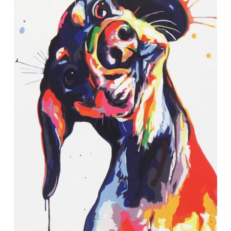 Картина по номерам 0522 ОРТ цв. Пятнастая такса 40*50