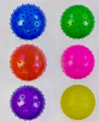 Мяч резиновый массажный 6 цветов, диаметр 12 см, 23 грамма