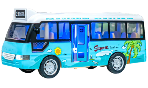 Игрушечный автобус с инерцией, звуком и подсветкой, открывается дверь, 15,5 см, 2 цвета