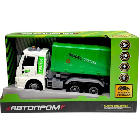 Машина на батарейках "АВТОПРОМ. Сміттєвоз", світло,звук (33,5*19*11,5 см)
