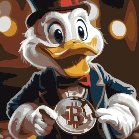Картина по номерам "Скрудж и биткоин" 30х30 см