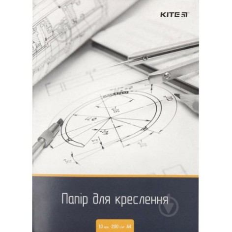 Бумага для чертежа А4, 10 листов, 200г/м2