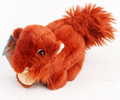 УЦЕНКА 40% М'яка іграшка білка, 18см, ходить, звук, 2 кольори, на бат-ці, у п/е, 18-12-8см 